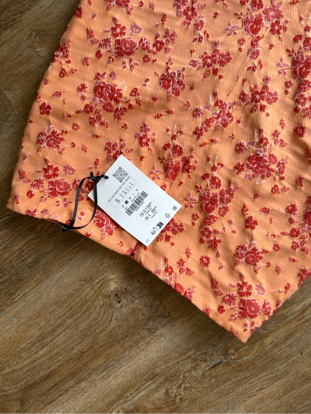 Zara Pink Floral Midi Skirt with Magenta Sequin Band - Picture 7 of 8